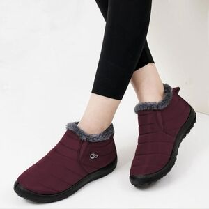 Winter  Boots Or Slippers Warm Ankle Boots Waterproof Booties Faux Fur Lined